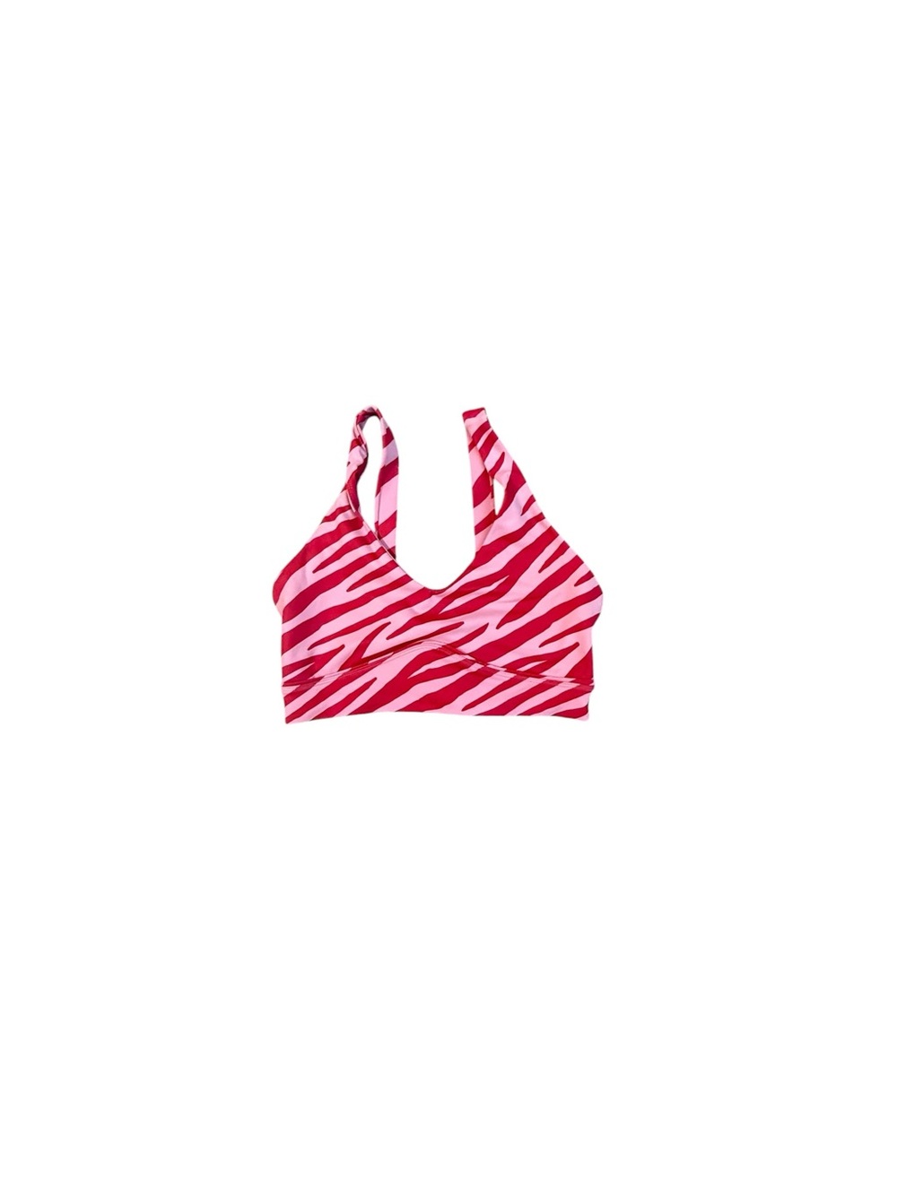 Wilo The Label Contour Pink Zebra Print Sports Bra Wide Strap Pink Large